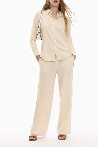 Pantaloni wide legs - Ecrù