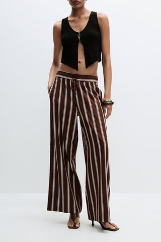 Pantaloni wide legs - Marrone