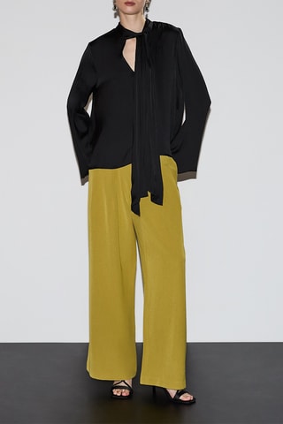 Pantaloni wide legs - Verde