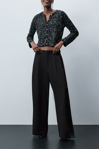 Pantaloni wide legs - Nero