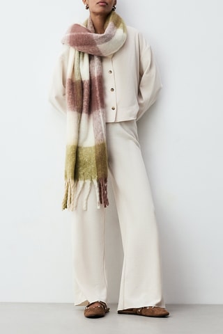 Pantaloni wide legs a vita alta - Ecrù