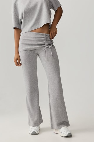 Pantaloni a vita alta - Grigio chiaro melange