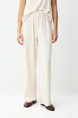 Pantaloni a vita alta - Ecrù