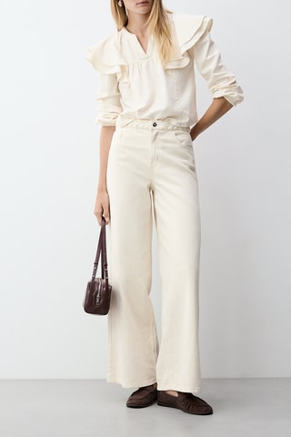 Jeans a vita alta - Bianco