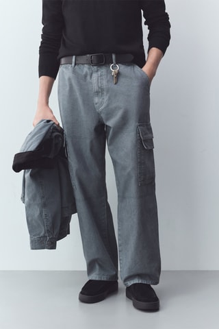 Jeans cargo - Grigio