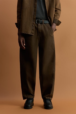 Jeans barrel - Marrone