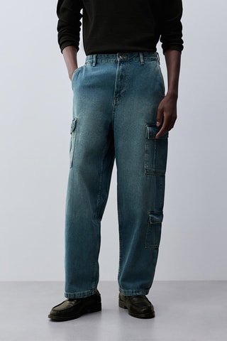 Jeans cargo - Blu