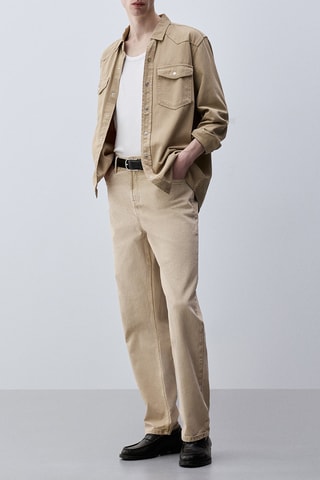 Jeans straight - Beige