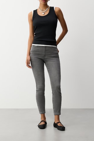 Jeans a vita alta - Nero