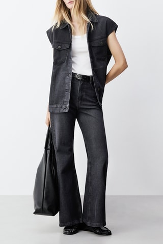 Giacca senza maniche in jeans - Nero