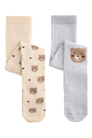 2 collant - Grigio e beige