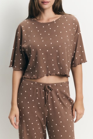 3 t-shirt pigiama - Marrone