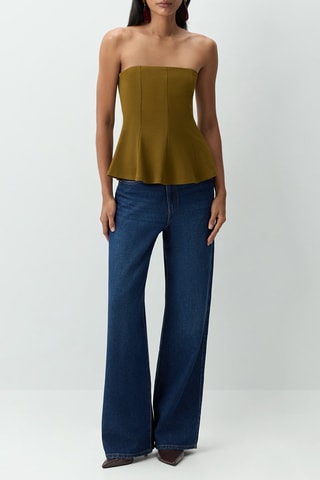 Top bustier - Verde oliva