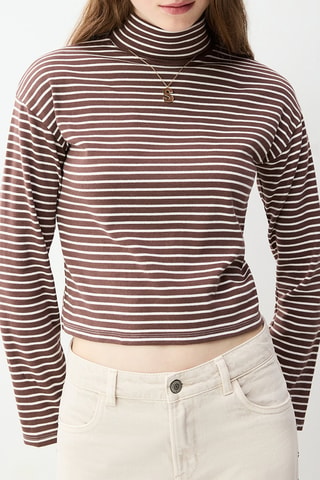 Top - Marrone e bianco