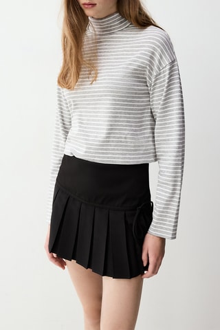 Top - Grigio melange e bianco