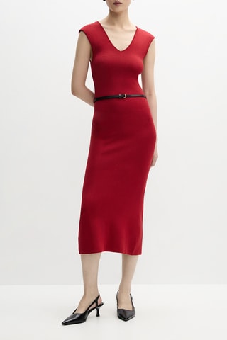 Robe fourreau - Rouge