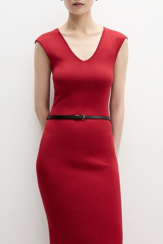 Robe fourreau - Rouge