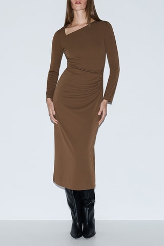 Robe fourreau - Marron clair
