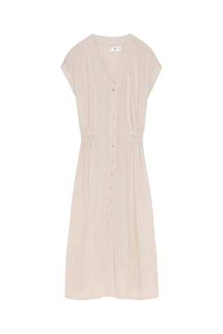 Abito midi in lino - Beige