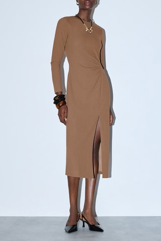 Robe midi - Marron