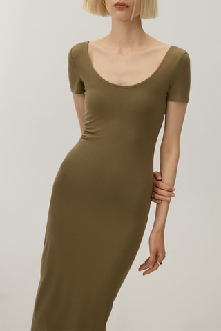 Robe fourreau - Vert olive