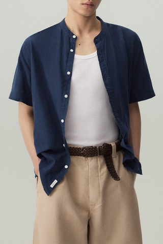 Camicia in lino - Navy