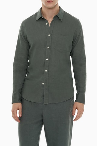 Camicia in lino - Kaki