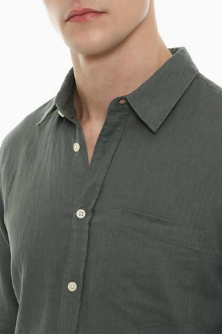 Camicia in lino - Kaki