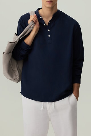 Camicia in lino - Navy