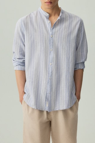 Camicia in lino - Celeste