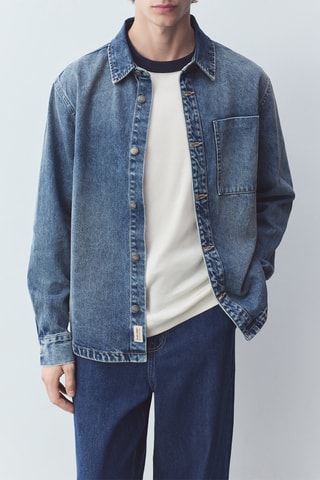 Sovracamicia in jeans - Cobalto