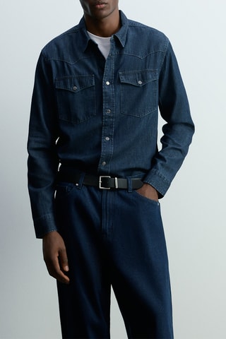 Chemise en jean - Bleu marine