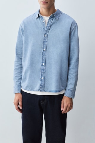 Chemise oversize en jean - Ciel