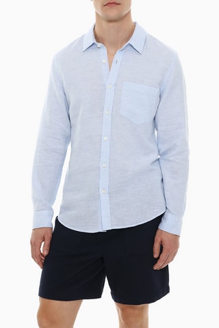 Camicia in lino - Celeste