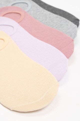 5 paia di calzini - Grigio, beige e malva