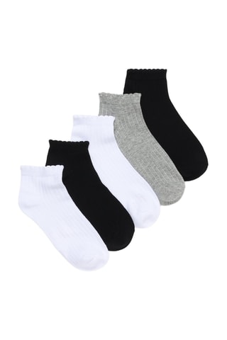 5 paia di calze - Bianco, nero e grigio