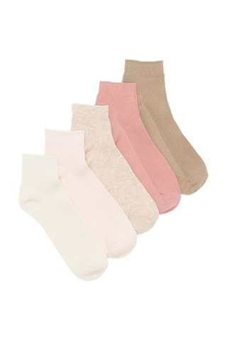 5 paia di calze - Marrone, rosa ed ecrù
