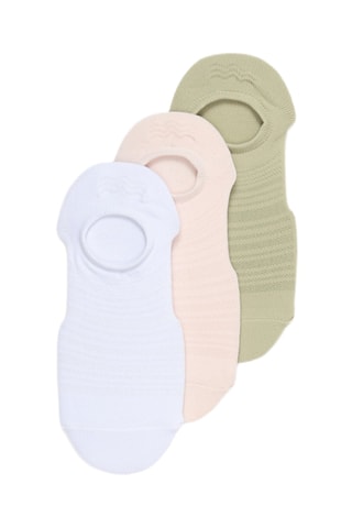 3 paia di calzini - Kaki, rosa cipria e bianco