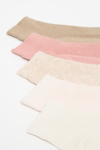 5 paia di calze - Beige, marrone e rosa