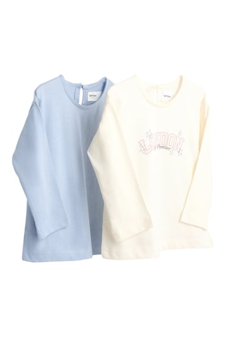 2 t-shirt - Celeste e beige chiaro