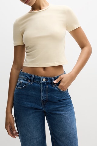 T-shirt cropped - Giallo