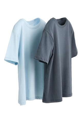 2 t-shirt - Celeste e antracite
