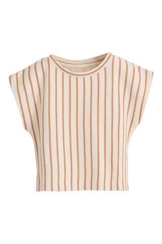 T-shirt - Ecrù e marrone chiaro
