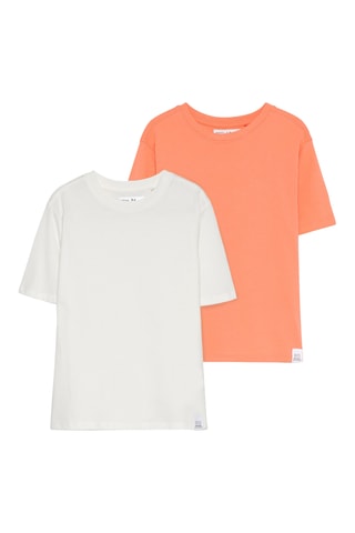 2 t-shirt - Bianco e arancione