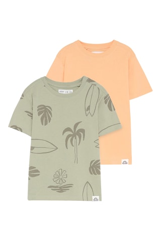 2 t-shirt - Verde e arancione
