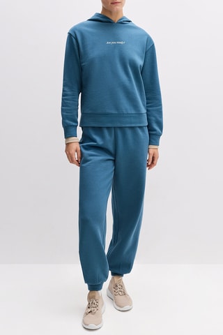 Felpa con cappuccio - Azzurro