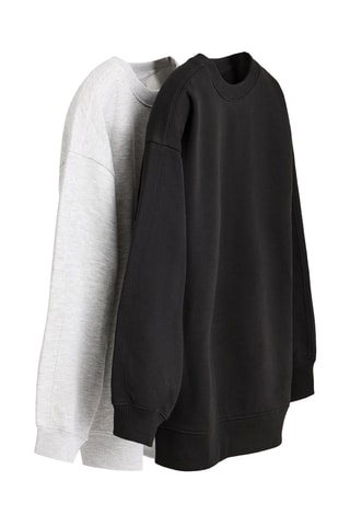 2 felpe - Grigio chiaro melange e nero