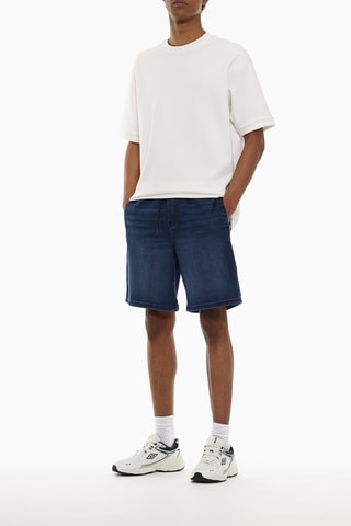 Shorts in pile in jeans - Blu scuro
