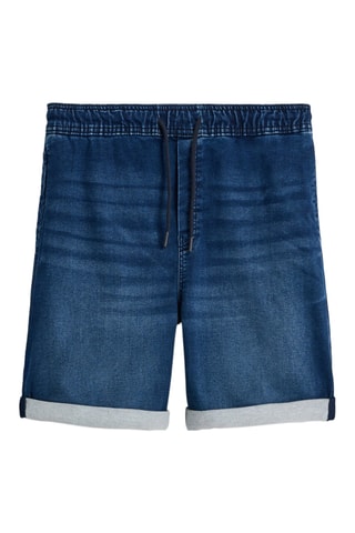 Shorts in pile in jeans - Blu scuro
