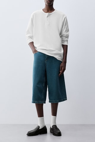 Bermuda baggy in jeans - Cobalto